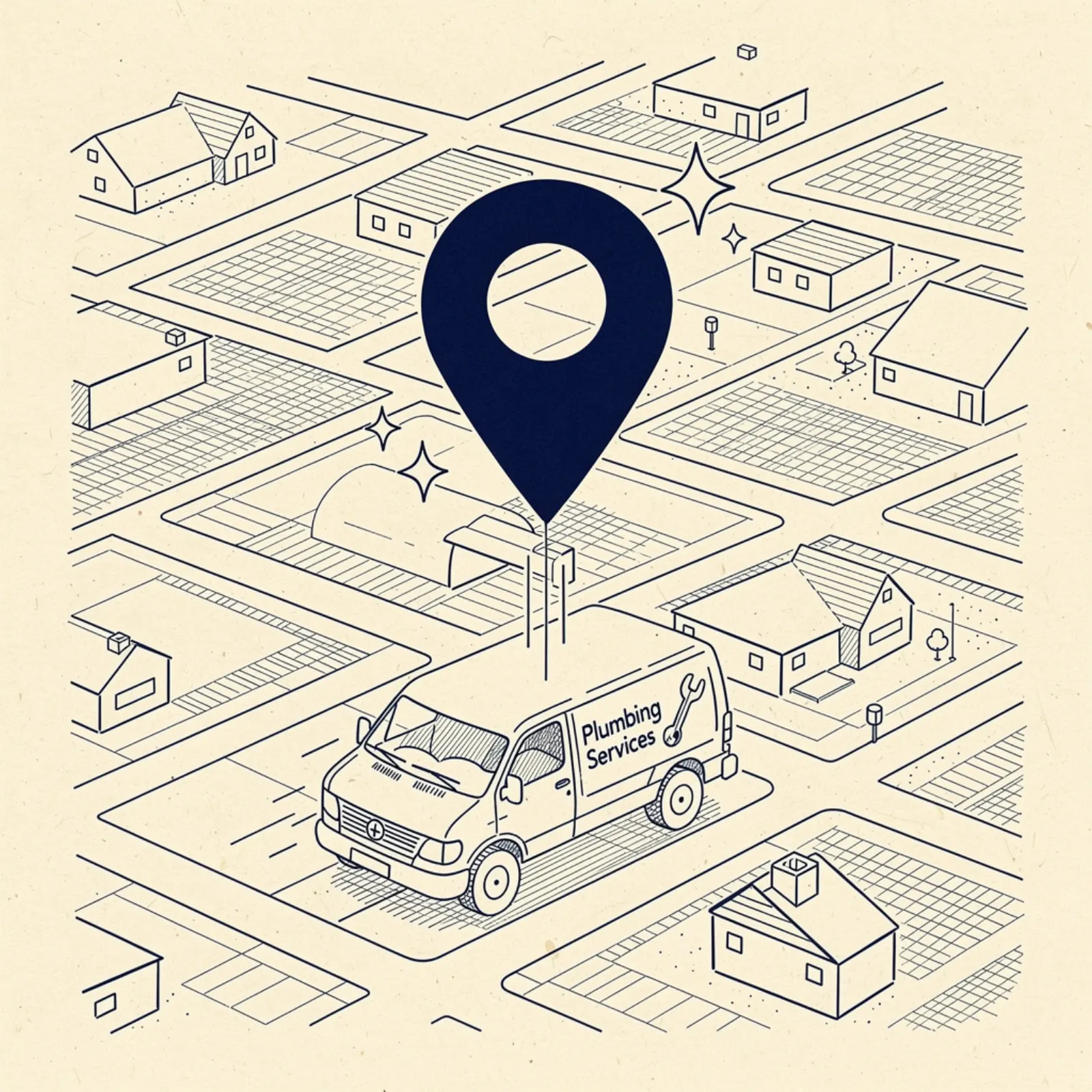 Google Maps local search results with business listings